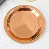 Vajilla desechable, platos de papel dorados, vasos, popotes, platos para pastel de oro rosa engrosados, suministros para fiesta de cumpleaños