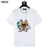 Psy Venta al por Mayor Marca Americana de Moda Cho Bun Camiseta Colorida Calavera Conejo Degradado Estampado de Letras Estilo de Pareja Manga Corta Ny