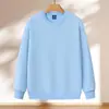 Moletom 100% Algodão Estampa Personalizada Logo Roupa de Trabalho Inverno Masculina Catering Forrado com Fleece Gola Redonda Preta Camisa Cultural Roupa de Trabalho