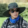 Chapéu de pescador masculino 2023 Verão novo aba larga proteção solar chapéu de sol aba 12cm lazer montanhismo chapéu de pesca