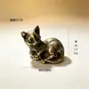 Kusagi Gatinho Cor Latão Gato Deitado Ornamento Retro Brincadeira Velho Bronze Utensílio Animal de Chá Presente Coleção de Artesanato