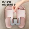 Estante autoadhesivo para pantuflas de aluminio espacial, gancho para pantuflas de pared para baño transfronterizo, estante de almacenamiento de pared para baño sin perforación