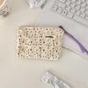 410111 Bolsa de Cosméticos de Tamaño Pequeño Fresca Floral Pequeña Portátil Bolsa de Almacenamiento de Maquillaje Clutch Cremallera Almacenamiento de Labiales