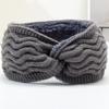 Faixa de cabelo de lã com forro de fleece para outono e inverno, borda larga, acessórios de cabelo quentes, faixa de cabeça de tricô europeia e americana, cor sólida acrílica, protetores de ouvido esportivos, novo