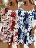 Vestido Floral Nuevo de Primavera 2026 sin Hombros, Falda de Línea A de Cintura Alta Femenina y Elegante, Falda Estilo Resort Costero