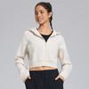 Nova Jaqueta Esportiva Casual de Inverno e Outono com Capuz, Zíper, Forrada de Fleece, Espessa, para Corrida, Yoga, Fitness