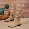 Botas apiladas color marrón caqui vintage estilo francés, botas de vaquero occidentales, botas altas primavera y otoño 2026, botas de mujer, botas largas estilo coreano
