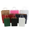 Bolsa de papel kraft para desarrollar logo impreso bolso de compras para ropa para hacer tienda de gafas embalaje para panadería tarjeta blanca bolsa de regalo