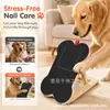 Tabla Rascadora para Perros de Madera Maciza Ajustable Forma de Hueso Caja Deslizable para Premios de Perro Tabla para Reparación de Uñas Tabla Rascadora para Uñas