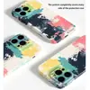 Pintura al Óleo Abstracta de Colores Contrastantes Artísticos Manzana 17 Funda para Teléfono Película de Proceso de Transferencia de Calor Funda Cubierta Protectora para iPhone 13