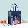 Bolsa Lancheira Infantil Desenho Animado Fofo, Bolsa Tote Grande Portátil de Armazenamento Impermeável em Tecido Oxford, Bolsa para Lanche Frutas