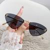 Gafas Personalizadas de Montura Pequeña Gafas de Sol Retro Estilo Ojo de Gato Europeas y Americanas Gafas de Sol de Moda para Hombre y Mujer Letra F Sin Montura Espejo de Corte Lateral