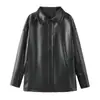 Aliexpress Wholesale 2025 Otoño e Invierno Nueva Moda Callejera Femenina Europea y Americana Estilo Oscuro Casual Chaqueta de Imitación de Cuero