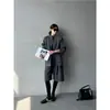 Abrigo corto de doble cara de lana de cachemir y merino de alta gama C*S mismo estilo cuello alto suelto de un solo botón chaqueta mujer otoño