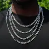 Amazon transfronterizo acero de titanio hebilla de día cadena Figaro acero inoxidable hip hop para hombre collar de oro de 18K al por mayor