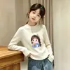 Top Térmico de Felpa Cepillada de Manga Larga para Niñas Otoño/Invierno 2026 Nuevo Camiseta Interior de Cuello Redondo para Niños Camiseta Casual de Manga Larga