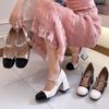 Zapatos de Tacón Alto de Celebridad de Internet para Mujer Primavera 2026 Nuevos Zapatos Mary Jane Retro Franceses para Mujer Estilo Chanel con Tacones Gruesos de Perlas