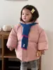 Casaco de Algodão Acolchoado com Capuz Infantil 2026 Inverno Novo Estilo Roupa de Inverno para Bebê Jaqueta de Algodão Quente Roupa de Lã para Meninas