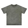 Versão Americana de Verão Novo Retrô Algodão Puro Lavado Frito Floco de Neve Marca Tendência Camisetas Masculinas e Femininas Transfronteiriças Cor Pura Tops de Manga Curta