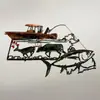 Colgantes y adornos de decoración de pared de hierro forjado transfronterizos, artesanías de metal, venta directa del fabricante, siluetas cortadas con láser y pintadas con UV