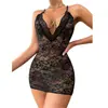 Lencería Sexy Tallas Grandes, Pijama Sexy de Encaje para Mujer, Atuendo Apasionado Transparente, Tentación de Uniforme Sexy con Abertura