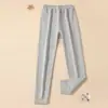 Pantalones de otoño de algodón puro para niños, pantalones térmicos de clase A para invierno, perfectos para usar debajo del uniforme escolar, para niños y niñas, niños de mediana y mayor edad, pantalones térmicos de algodón, pantalones para dormir
