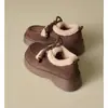 Moda Retro Versátil Confortável Quente Casual Sapatos de Algodão Outono e Inverno 2025 Novo Cadarço Estilo Floresta Forrado com Lã Sapatos de Algodão Estilo Birkenstock