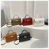 Textura de Color Sólido Nuevo 2025 Simple Casual Hebilla de Cierre Estilo Coreano Nuevo Casual Bolso Pequeño Cuadrado de Hombro Cruzado de Mano para Mujer