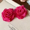 Brincos de Flor de Chiffon de Ráfia, Luxo Leve, Alto Padrão, Elegantes, Estilosos, Versáteis, Design Único, Acessórios Femininos de Nicho