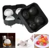 4 formas de gelo de silicone para hóquei no gelo, forma de gelo redonda, fabricante de gelo para bar, fácil de desenformar, venda quente na Amazon