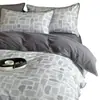 Conjunto de cama simples de algodão puro escovado de quatro peças com toque de alta qualidade, capa de edredom espessa 100% algodão, lençol, conjunto de três peças com lençol com elástico