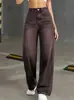 Estilo Europeo y Americano Nuevos Jeans Retro Multicolores Opcionales Desgastados para Mujer Sueltos Caídos Pierna Recta Larga de Mezclilla para Mujer