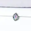 Stud para Olho e Orelha em Liga de Titânio G23 Opala Aurora Rosqueamento Interno de Titânio ASTM F-136 Stud para Lábio Opala Joia para Piercing