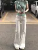 Jeans Acampanados Blancos de Color Sólido Nuevos para Otoño 2025 para Mujer, Pantalones de Campana Versátiles de Moda que Adelgazan, de Longitud Completa