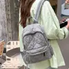 Mochila Casual Feminina 2026 Versátil Nova para o Trabalho Padrão Diamante Mochila Casual Grande Capacidade Estilo Simples de Estudante