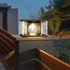 Lámpara de Cabeza de Columna Solar Impermeable para Exteriores Lámpara de Pilar para Muro Patio Exterior Puerta de Casa Valla de Jardín en Ambos Lados