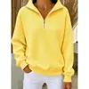 Bestseller de Otoño Europeo y Americano 2026: Sudadera de Mujer Cómoda Holgada de Punto Waffle Color Sólido Cuello Alto Cremallera Manga Larga Patchwork