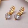 Aogu Estilo Europeu e Americano Transfronteiriço Nicho Banhado A Cobre Banhado A Ouro Real Zircon Brincos Geométricos INS Cyber Celebrity Light Luxury Vintage Brincos Femininos