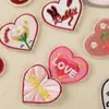 Etiqueta Bordada Original para Computadora Pegatinas de Bordado Corazón de Dibujos Animados Etiqueta de Tela en Inglés Parche Autoadhesivo Pegatinas Accesorios Accesorios Pegatinas de Tela