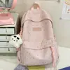 Nova Mochila Escolar para Aluno do Ensino Médio Feminina Ins de Aparência Bonita Estampa de Estrelas Campus Grande Capacidade Mochila para Aluno do Ensino Médio Tendência