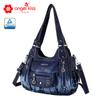 Amazon nuevo bolso de mano multifuncional para mujer multicolor teñido anudado PU casual bandolera de hombro al por mayor