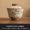 Fabricante Espárrago Verde Bambú Ercai Tazón Cubierto Taza de Té Juego de Té Kung Fu Antiescaldante de Gama Alta Tazón de Té Cerámico Individual con Tapa