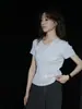 Camiseta Retrô Estilo Commuter de Manga Curta para Mulheres, Verão Slim Fit com Decote V, Pulôver Cinza, Top Simples de Tricô para Verão