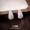 Pendientes Brillantes de Zirconia con Forma de Gota de Agua para Mujer, Pinzas para Orejas con Diseño de Espiral de Mosquito Europeo y Americano de Nicho, Pendientes Personalizados Exquisitos y Únicos