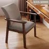 Silla de madera maciza para el hogar, sala de estar, comedor, reposabrazos, silla de escritorio sencilla, silla de oficina para computadora, taburete cómodo con respaldo sedentario