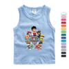 Roupas da equipe Wangwang colete infantil verão novo meninos e meninas algodão fino sem mangas camiseta básica moderna peça única entrega