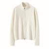 Otoño e Invierno 2024 Nueva Ropa de Punto de Cachemira para Mujer Cárdigan Suéter de Punto Cuello Redondo Estilo Coreano Temperamento Canalé