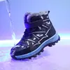 Botas de nieve de invierno para niños, forradas de felpa para niños, engrosadas, cálidas, antideslizantes, impermeables, zapatos de algodón, zapatillas deportivas