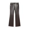 Atacado de Roupas Femininas Transfronteiriças Outono Novo Estilo Retro Americano Tendência Alongamento das Pernas Hot Girl Slim-Fit Calças Flare de Couro PU