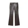 Comercio Exterior Transfronterizo Estilo Europeo y Americano Aliexpress Ropa para Mujer al por Mayor 2025Zra Pantalones de Cuero Casual de Moda Listos para Usar